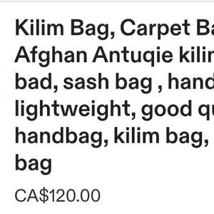 Afghan Antuqie Kilim Bag - Multicolor